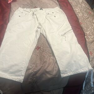 White Platinum Edge Cargo Capris size 16